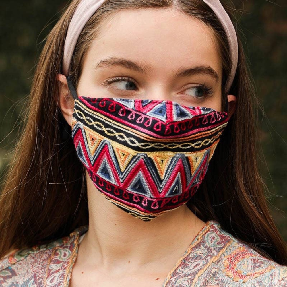 Decorative Pattern Embroidered Face Mask